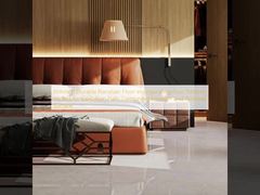 Polerowana, trwała podłoga porcelanowa z czterema wzorami, idealna do hal wystawowych, łącząca wytrzymałość i polerowaną powierzchnię