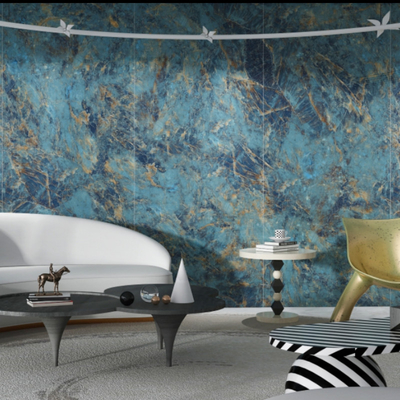 Płytki porcelanowe błękitnie wypolerowane odporne na zadrapania do pomieszczeń wewnętrznych