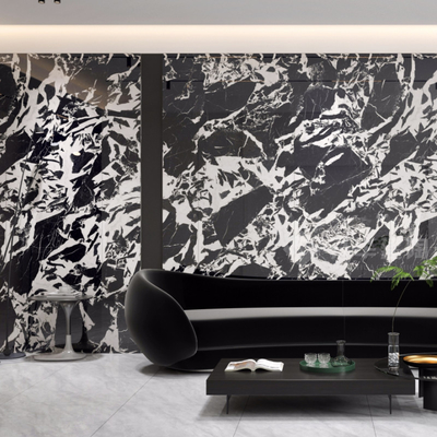 Błyskotliwe czarne płyty porcelanowe odporne na zadrapania i wypolerowana elegancja