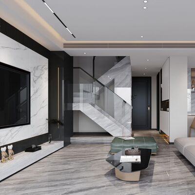 Szlifowane płytki porcelanowe z wyglądu betonowego odpowiednie kuchnie oferujące długotrwałe działanie i elegancki wygląd dla przestrzeni wewnętrznych