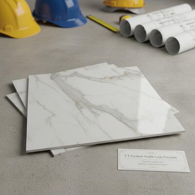 Płytka Porcelanowa Imitująca Marmur z Połyskiem, Szkliwiona, Polerowana, Idealna do Projektów Komercyjnych