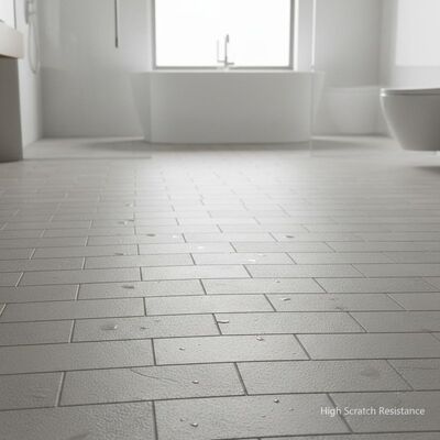 Płytka łazienkowa porcelanowa o wysokiej odporności na zarysowania, z lekko teksturowaną powierzchnią zapewniającą antypoślizgowość i stylową podłogę do łazienek
