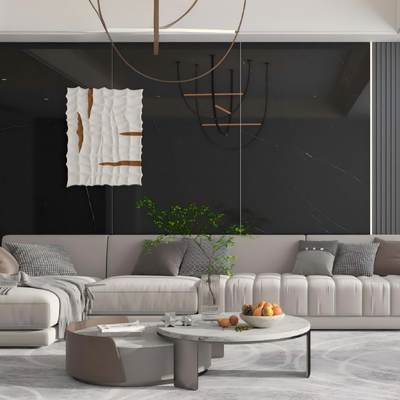 Plywood Suitable Marble Look Porcelain Tile Smooth With Natural Marble Veining Ideal Dining Room Flooring Durable Elegant Surface Texture
