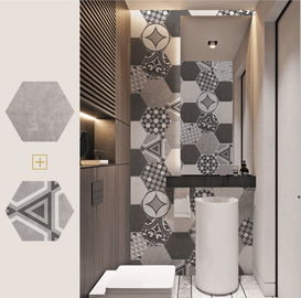 Czarno-biała płytka ceramiczna łazienkowa Hexagon 200x230mm