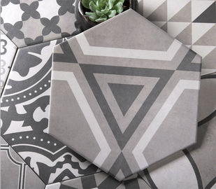 Hexagon White And Black 8'X9.2' Nowoczesna porcelanowa płytka wykończona matowo